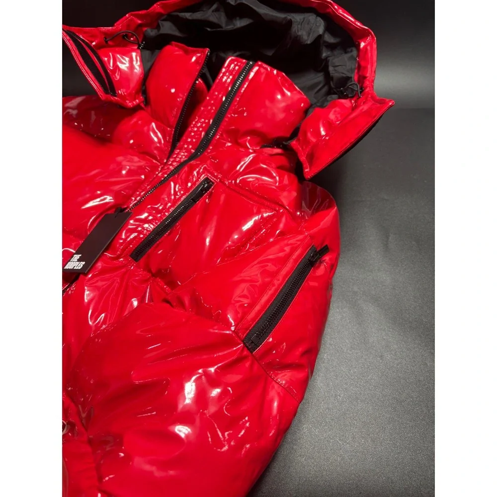 The Kooples NEW Women's Glossy‎ Puffer Coat Red Size FR 2/US Medium MSRP $725